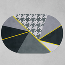 Classic houndstooth  Oval Shape Door Mat