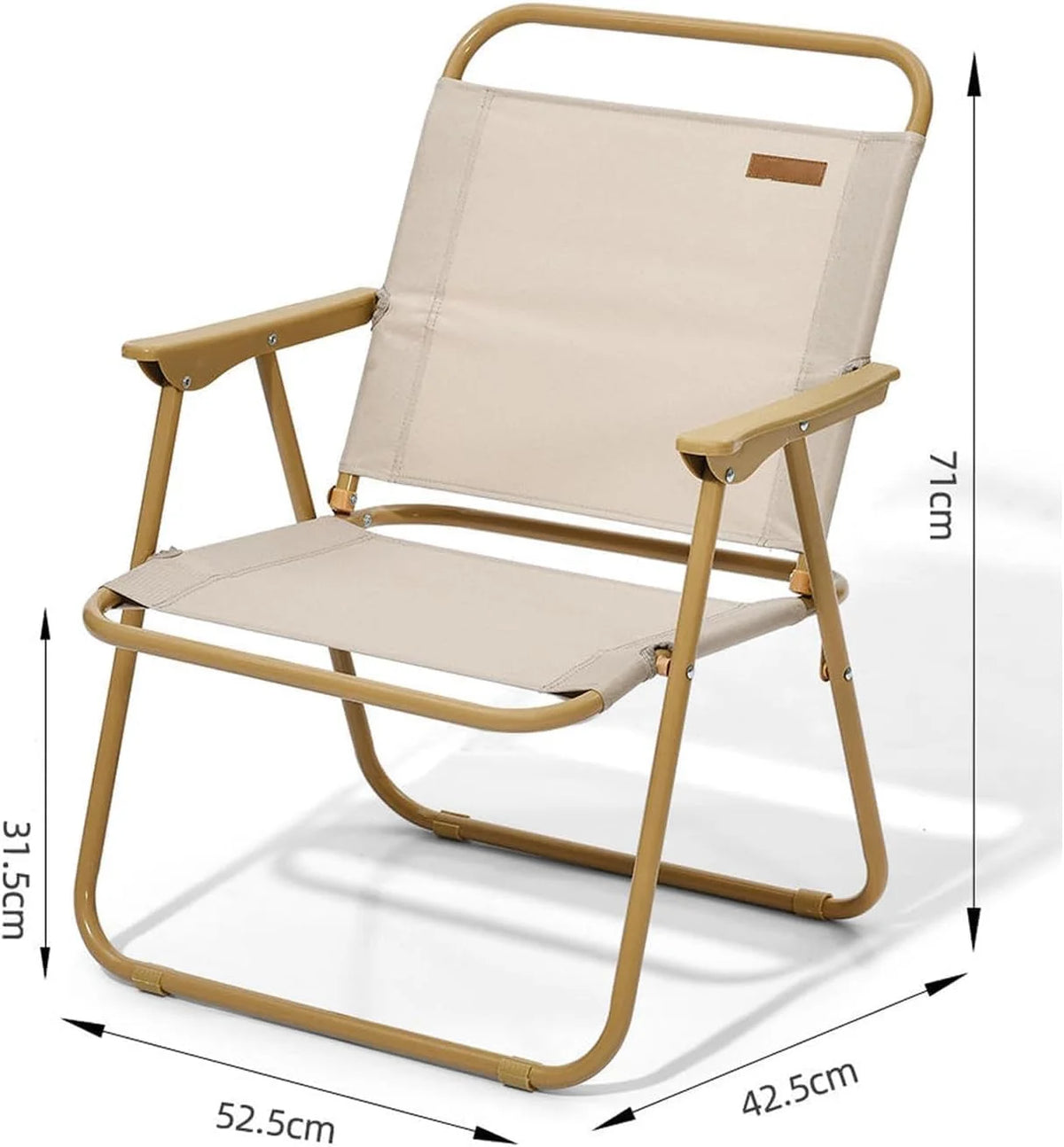 Portable Folding Chair with Wooden Armrests