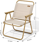 Portable Folding Chair with Wooden Armrests