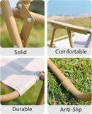 Portable Folding Chair with Wooden Armrests