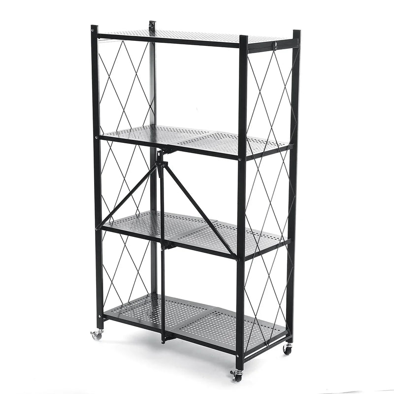 Multi-functional 5-Tier Foldable Rolling Storage Shelf