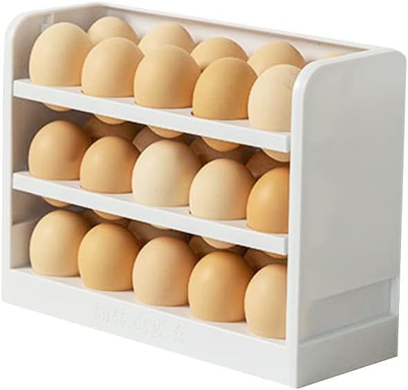 Kitchen Egg Storage Container, 3-Tier Egg Organizer Holder