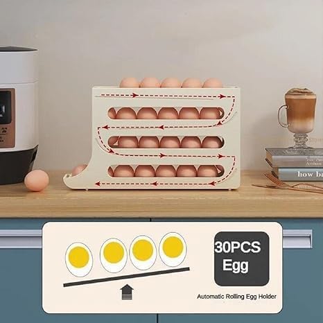 Kitchen Egg Storage Container, 3-Tier Egg Organizer Holder