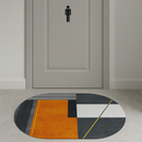 Classic houndstooth  Oval Shape Door Mat