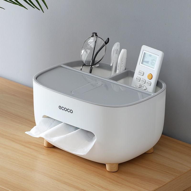 صندوق منظم مناديل متعدد الوظائف من ECOCO مع وحدة تخزين للتحكم عن بعد