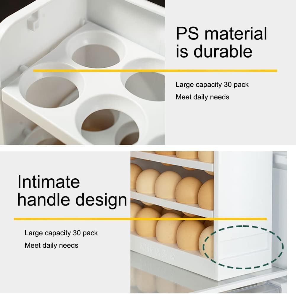 Kitchen Egg Storage Container, 3-Tier Egg Organizer Holder
