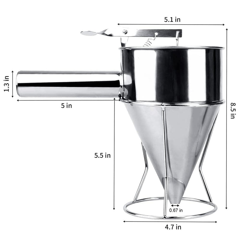Pancake Batter Dispenser Stainless Steel with Stand