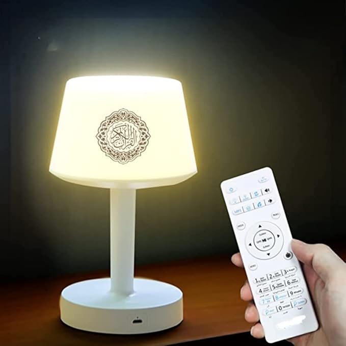 Travel CONCEPTS DAR UL QALAM LED Quran Speaker Table Lamp 8GB with 16 Reciters Plus,16 Translations with Remote & Mobile app control