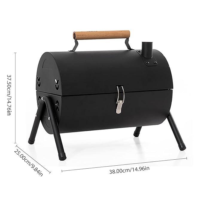 Adjustable Portable Charcoal Grill Multi-functional Metal Small BBQ Smoker for Outdoor Hiking Picnic