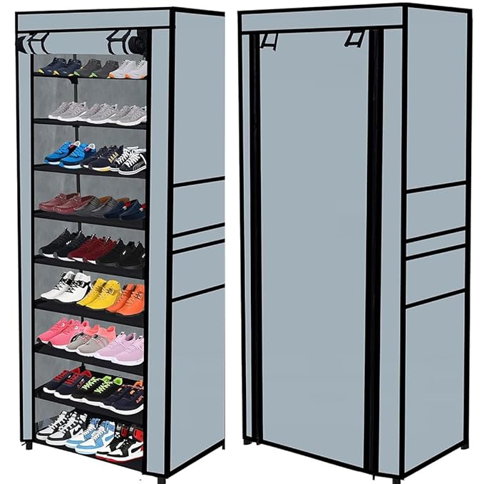 Multipurpose Shoe Rack with Dustproof Zip Cover,