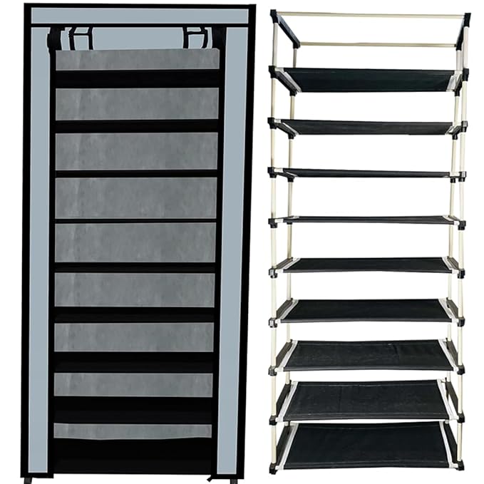 Multipurpose Shoe Rack with Dustproof Zip Cover,