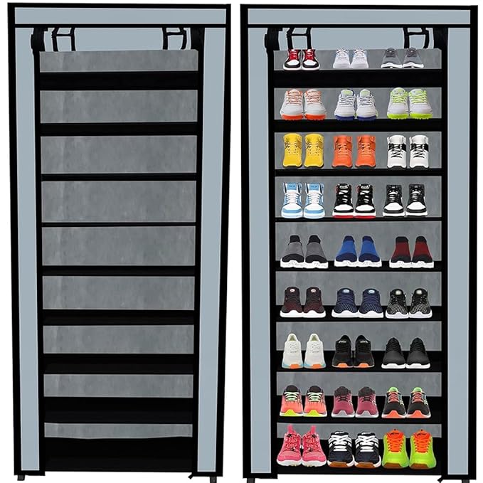 Multipurpose Shoe Rack with Dustproof Zip Cover,