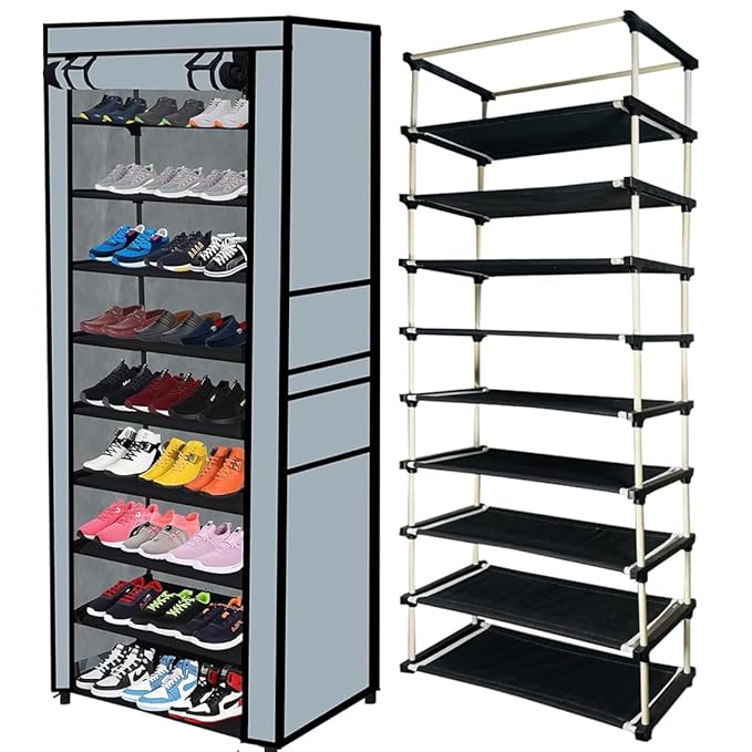 Multipurpose Shoe Rack with Dustproof Zip Cover,