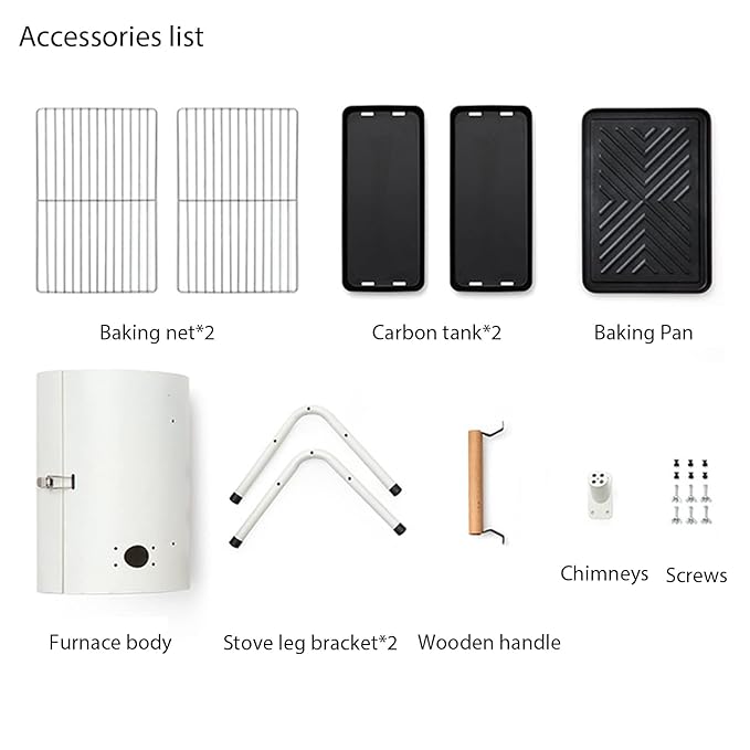 Adjustable Portable Charcoal Grill Multi-functional Metal Small BBQ Smoker for Outdoor Hiking Picnic