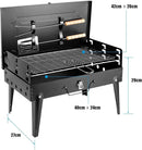 Outdoor folding charcoal barbecue grill, portable box type small BBQ grill, windshield design (Grill)