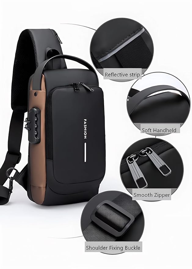 Multifunction Sling Bag, USB Charging Sport Sling Anti-Theft Shoulder Bags, Outdoor And Daily Use