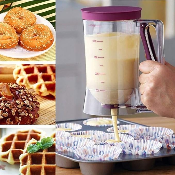 Pancake Cupcake Batter Dispenser with Measuring Label