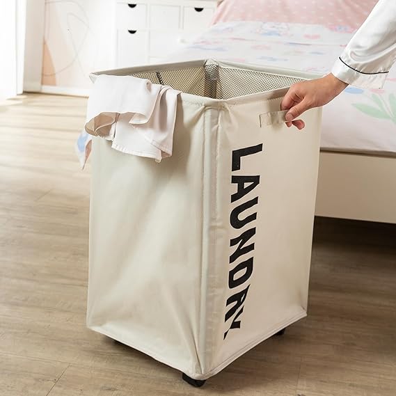 Collapsible Laundry Basket With Wheels