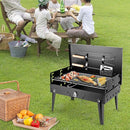 Outdoor folding charcoal barbecue grill, portable box type small BBQ grill, windshield design (Grill)