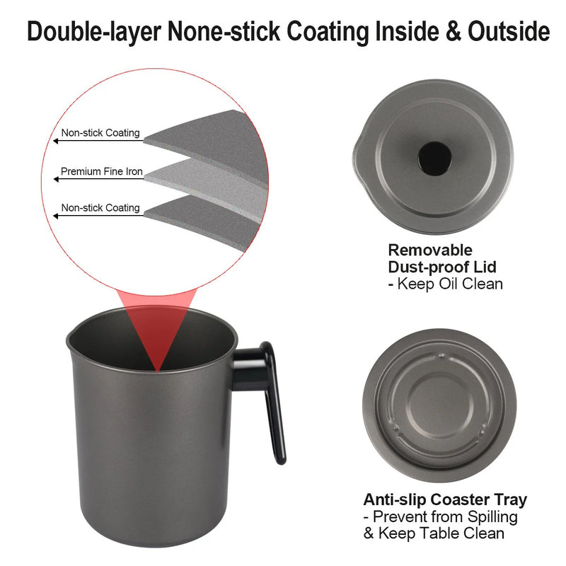 1.8L Stainless Steel Dual-Purpose Oil Filter Pot