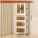 Stackable & Foldable Storage Cabinet with Doors and Wheels