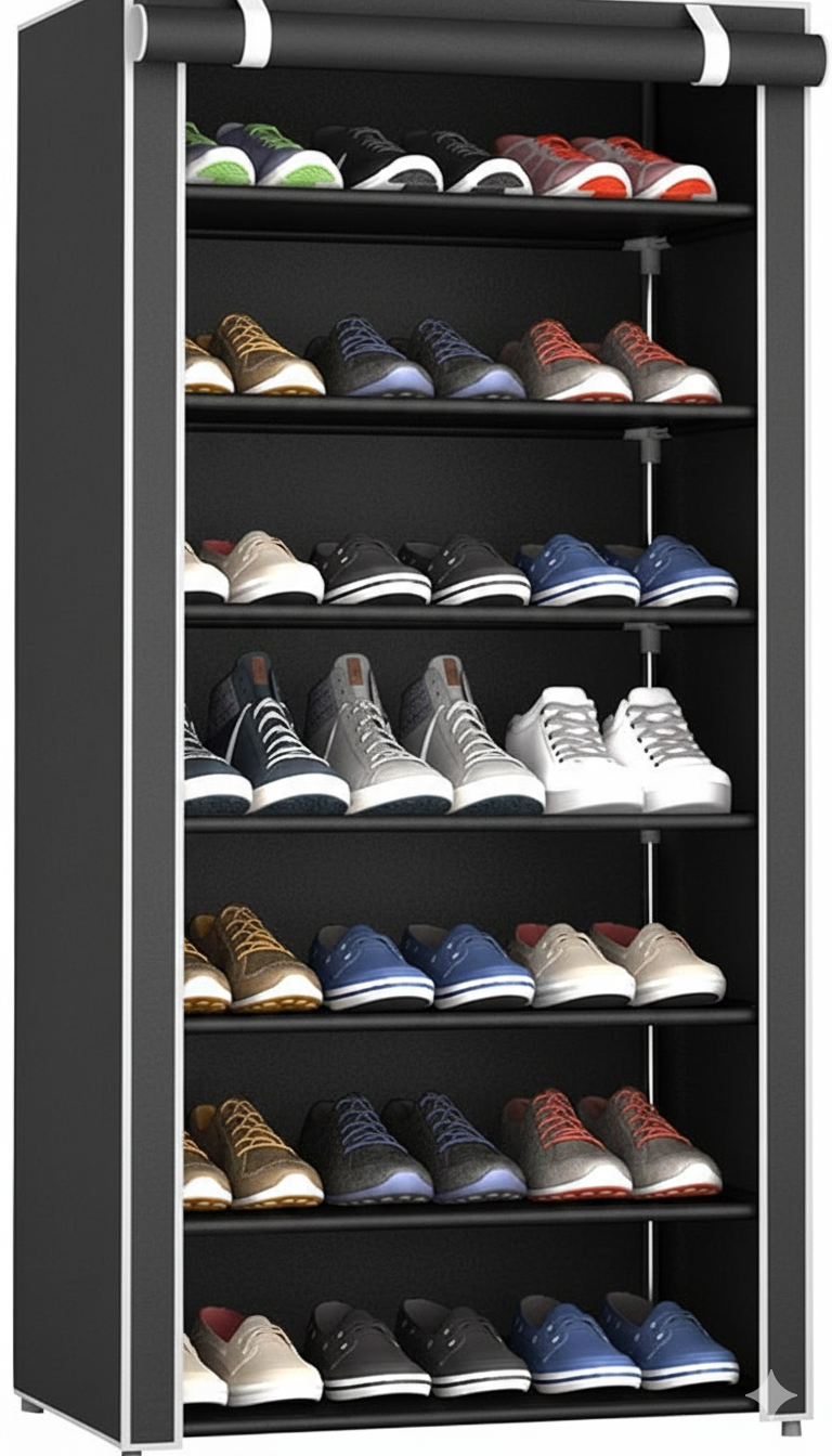 Multipurpose Shoe Rack with Dustproof Zip Cover,