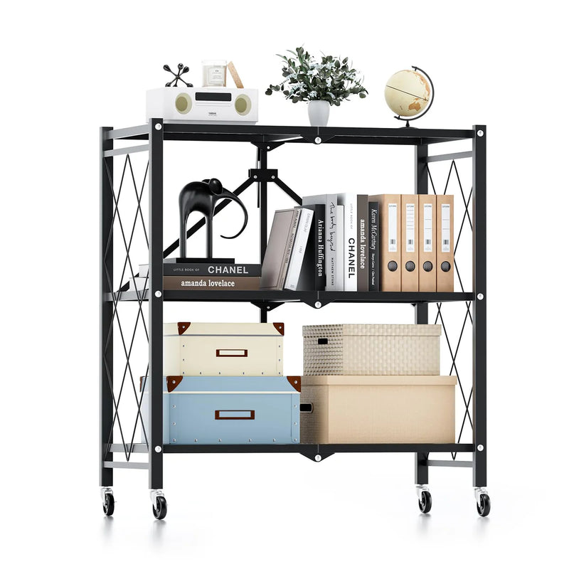 Multi-functional 5-Tier Foldable Rolling Storage Shelf