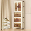 Stackable & Foldable Storage Cabinet with Doors and Wheels