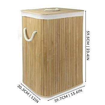 Bamboo Laundry Basket with Lid