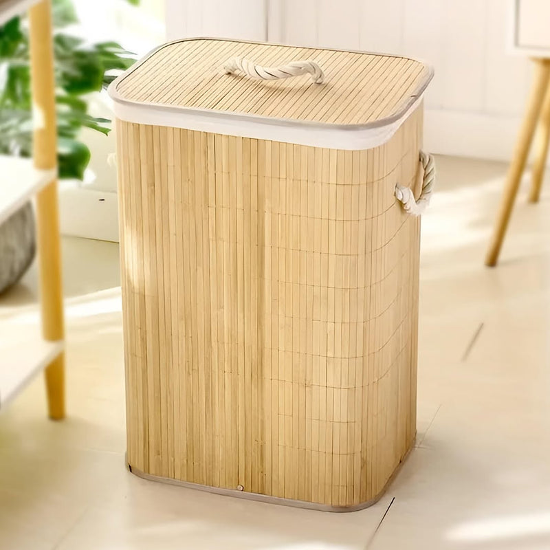 Bamboo Laundry Basket with Lid