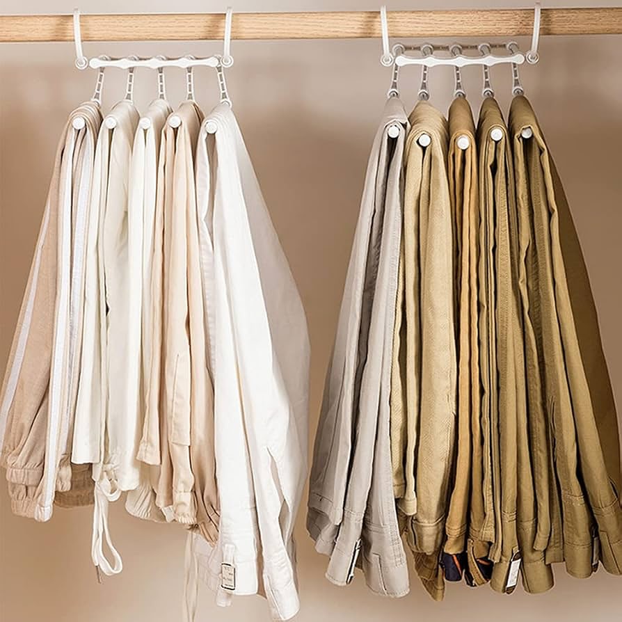 رف بنطلونات متعدد الطبقات معلق من الفولاذ المقاوم للصدأ 5 في 1 