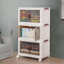 Stackable & Foldable Storage Cabinet with Doors and Wheels