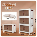 Stackable & Foldable Storage Cabinet with Doors and Wheels