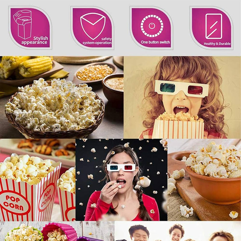Electric Popcorn Maker Machine with 1200W, No oil needed