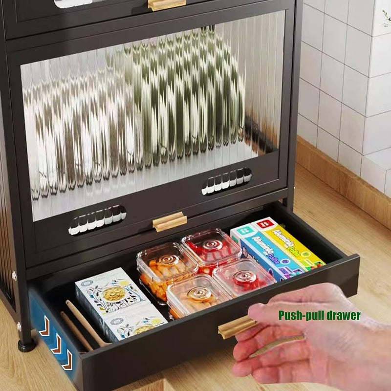 Dish Drainer Rack With Drawer and Lid cover