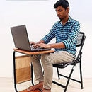 Portable Mini C-Shaped Bedroom Tea Table, Wooden Side Table