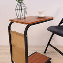 Portable Mini C-Shaped Bedroom Tea Table, Wooden Side Table