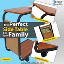 Portable Mini C-Shaped Bedroom Tea Table, Wooden Side Table