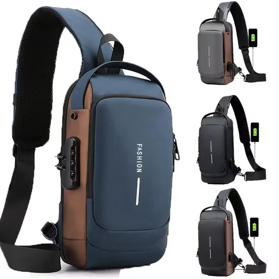 Multifunction Sling Bag, USB Charging Sport Sling Anti-Theft Shoulder Bags, Outdoor And Daily Use