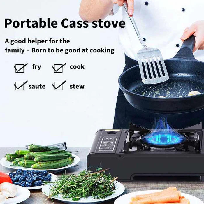 Portable Gas Stove with Carrying Case for Outdoor Camping, Hiking, Picnics