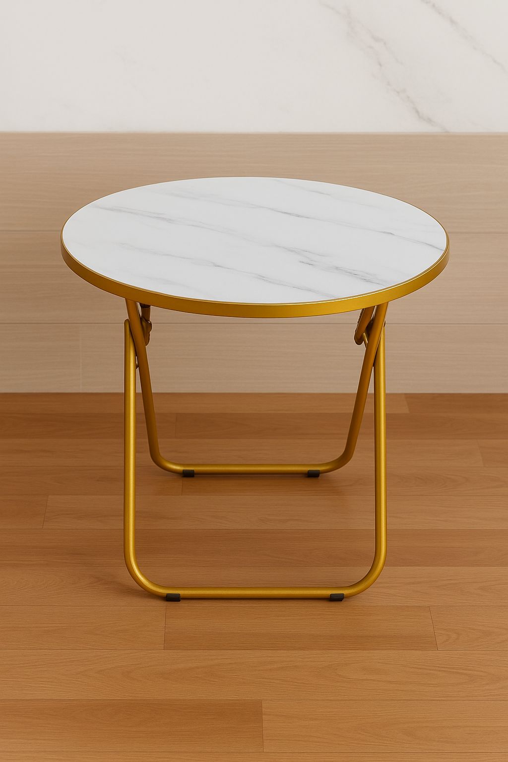 طاولة قابلة للطي مع سطح رخامي