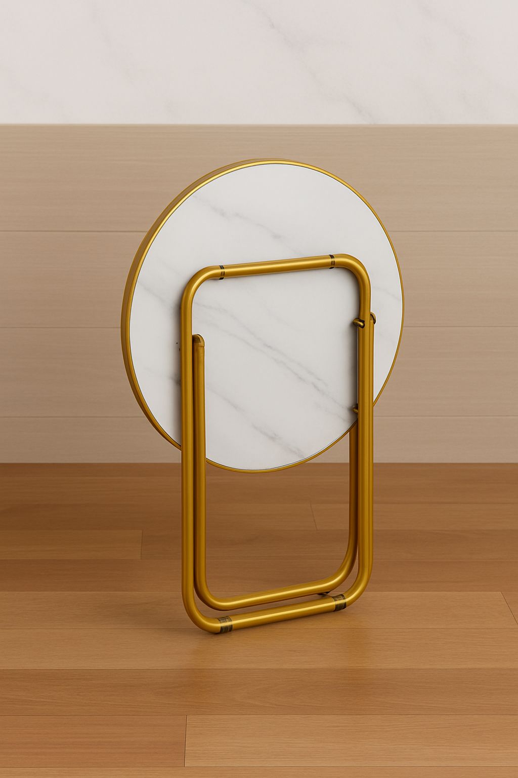 طاولة قابلة للطي مع سطح رخامي