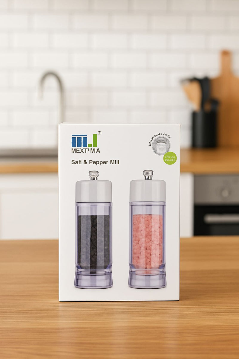 Easily Twist Salt and Pepper mill with knob