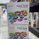 وعاء سلطة من الفولاذ المقاوم للصدأ مع غطاء