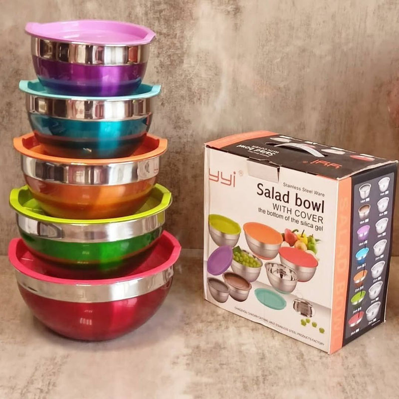 Stainless Steel Salad Bowl with Lid