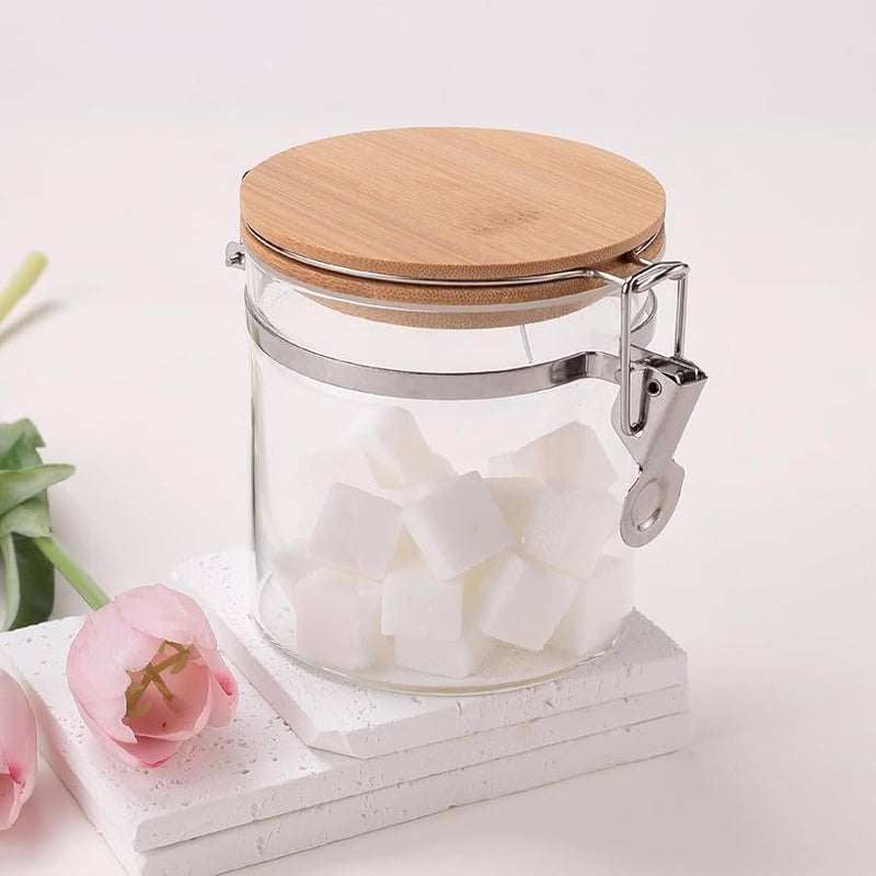 Glass Jars with Bamboo Lids- 650 ml