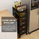 4-Tier Rolling Utility Cart with Mesh Drawers