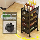 4-Tier Rolling Utility Cart with Mesh Drawers