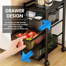 4-Tier Rolling Utility Cart with Mesh Drawers