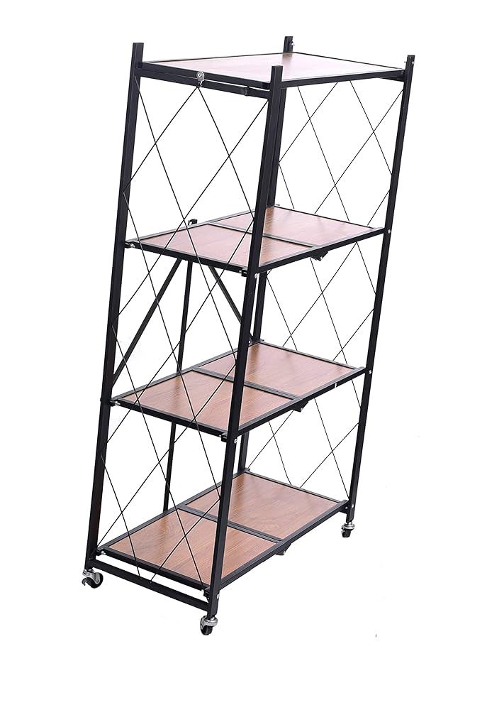 أرفف تخزين خشبية عريضة قابلة للطي